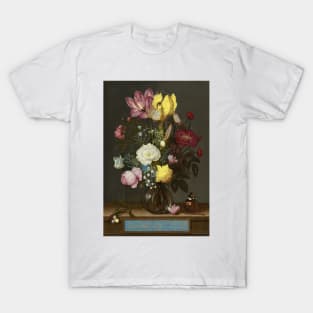 Bouquet of Flowers in a Glass Vase - Ambrosius Bosschaert Painting T-Shirt